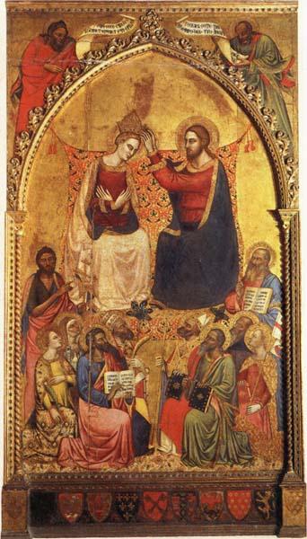Jacopo Di Cione The Coronation of the Virgin wiht Prophets and Saints oil painting image